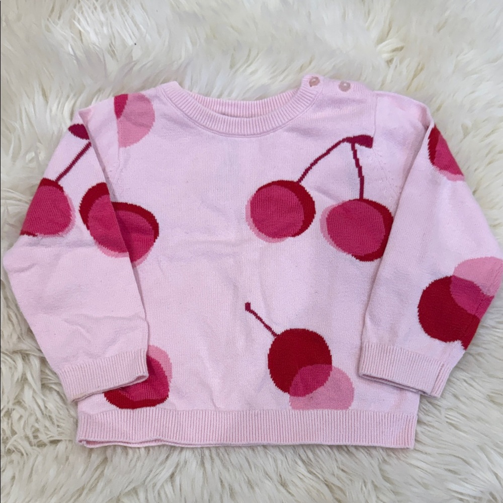 Jacadi Cherry Patterned Pink Kids Sweater 18 months